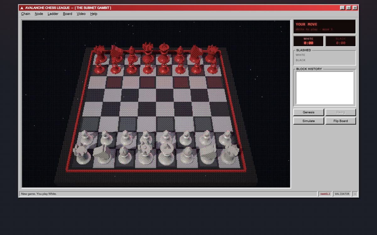 Avalanche Chess League — Real 3D chess with a competitive ladder that lives on a blockchain.