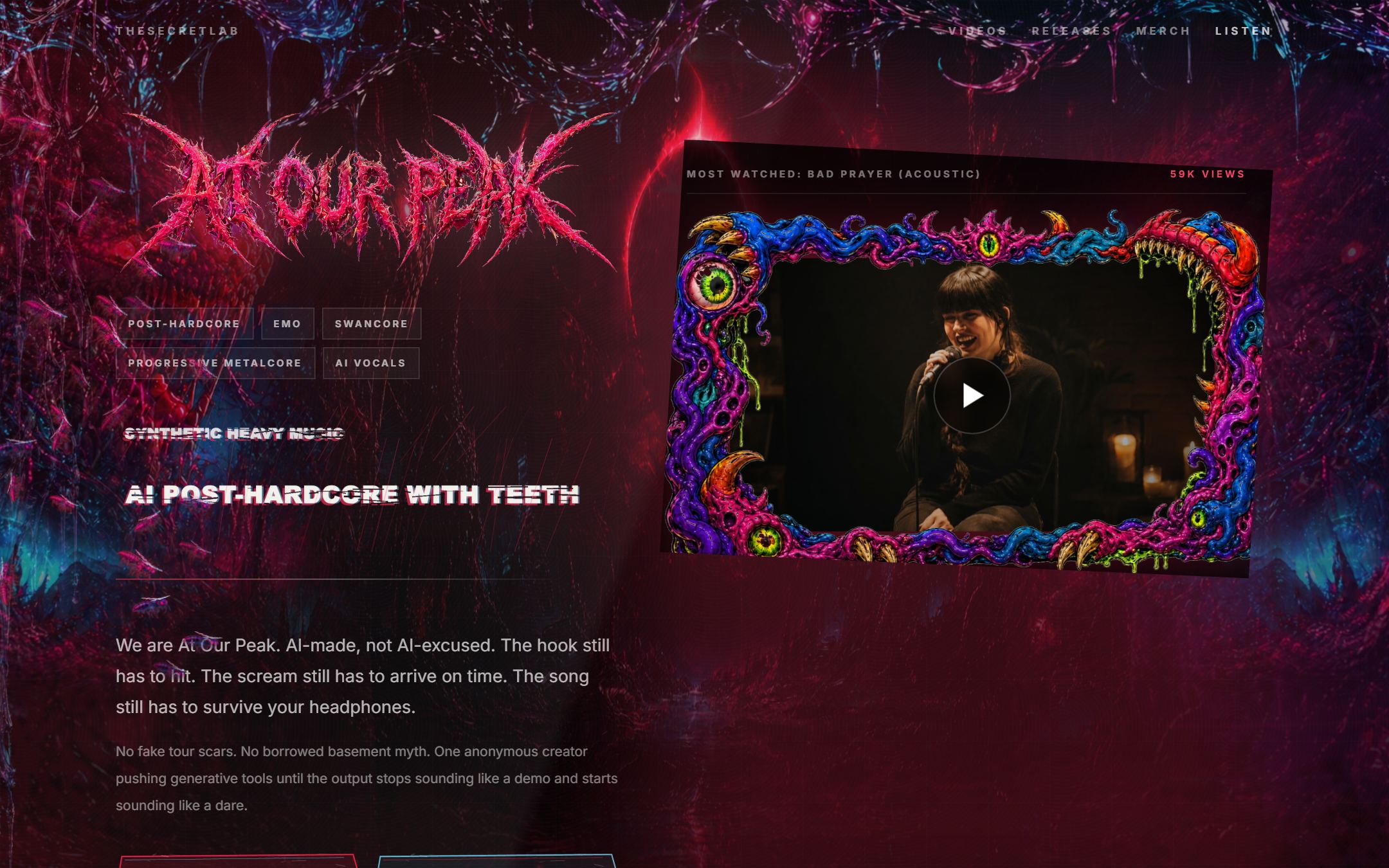 At Our Peak — An AI band with a real catalogue.