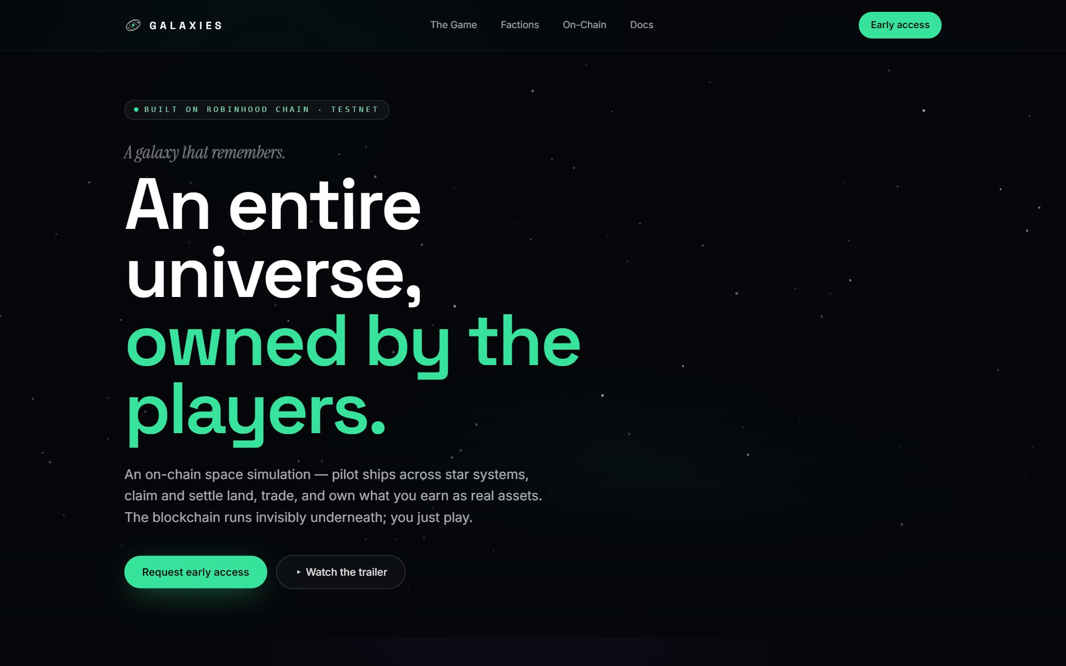 Galaxies — A space sim where what you earn is actually yours.