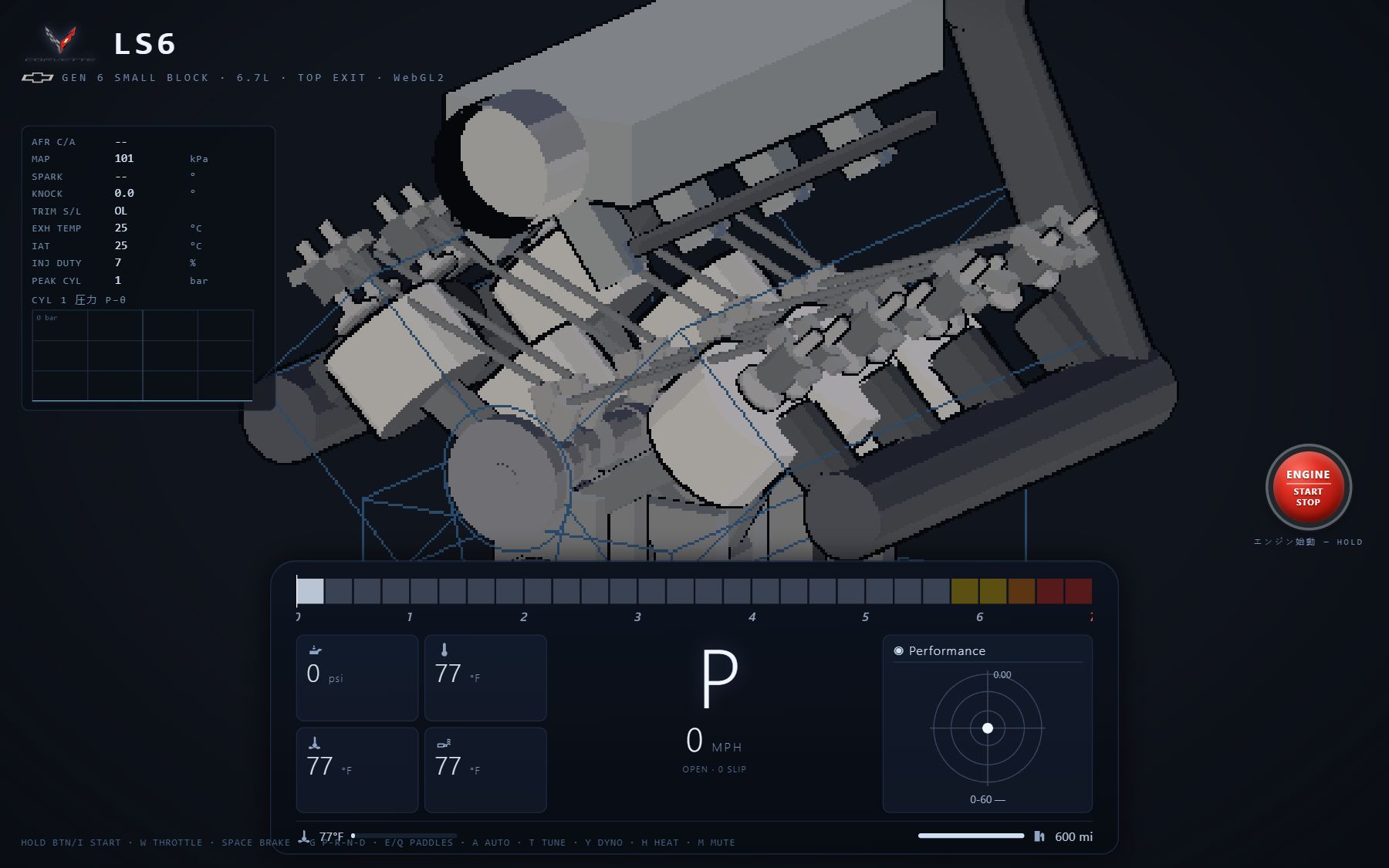 LS6 — An engine simulated from thermodynamics up, not from a torque curve.