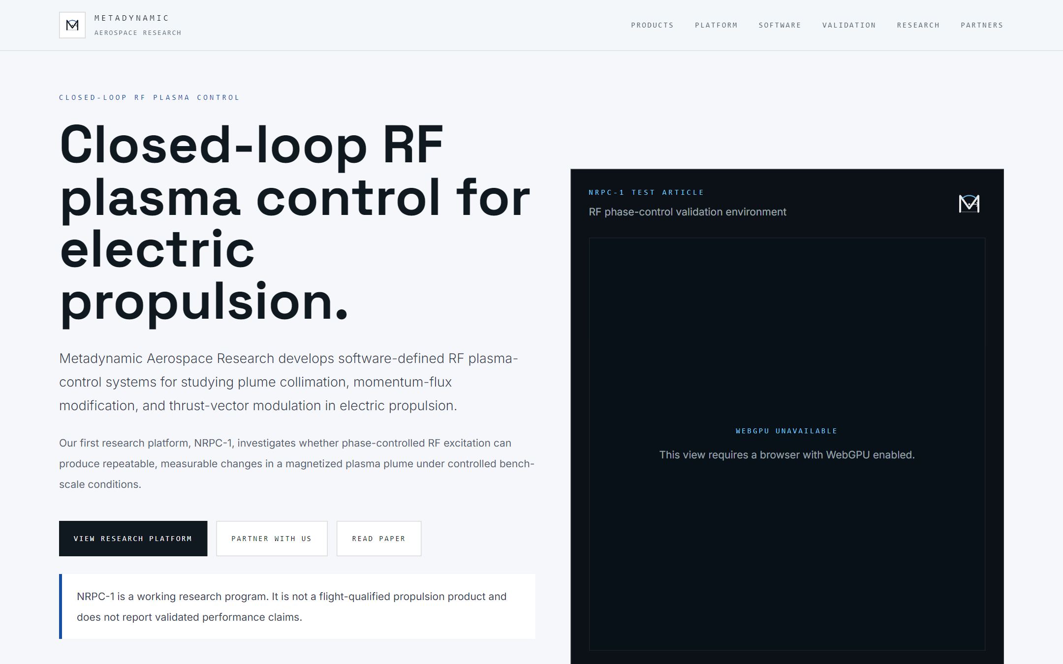 Metadynamic — Research software for plasma control and electric propulsion.