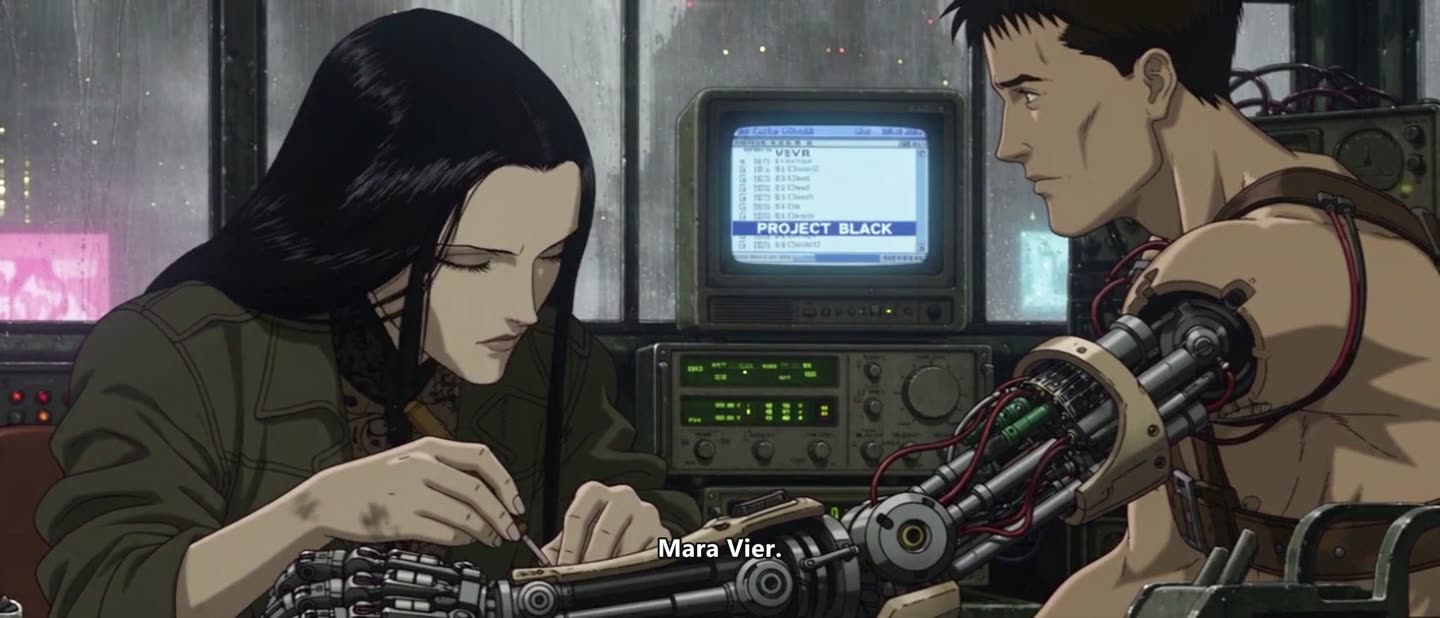 Midnight: Black — A 1 minute 45 anime short, cut from generated footage.